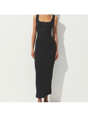 SKIMS NWT Threadbare Cotton Long Dress - Soot